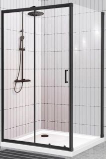Душевой уголок BelBagno UNO-195-AH-1-120/80-C-NERO 120x80см чёрный/прозрачное